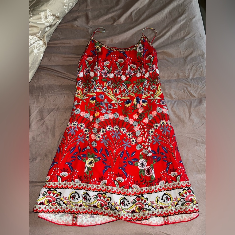 Alice + Olivia Red Floral Mini Dress